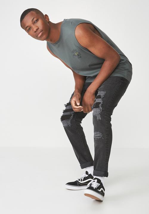 Cotton On - Tbar muscle tee - khaki