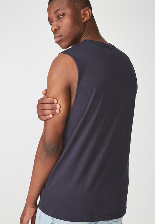 Cotton On - Tbar muscle tee - navy
