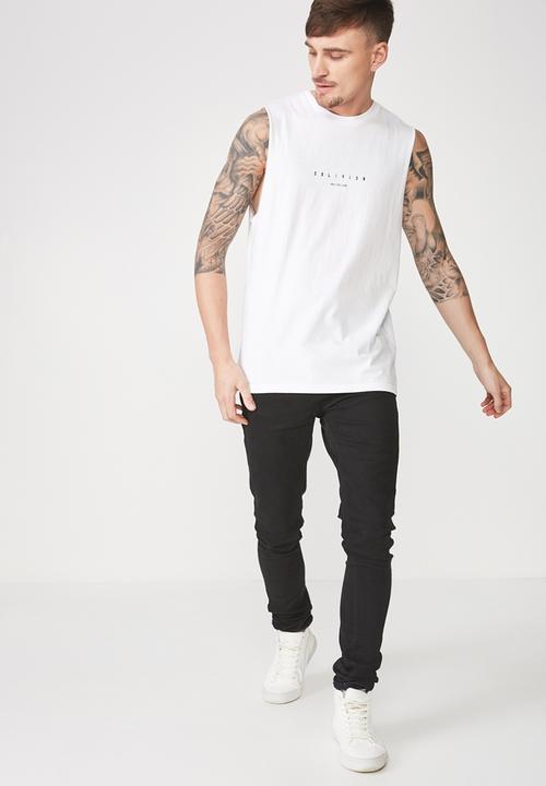 Cotton On - Tbar muscle tee - white 
