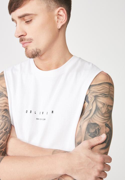 Cotton On - Tbar muscle tee - white 