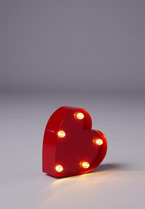 Typo - Shaped mini marquee light - red heart