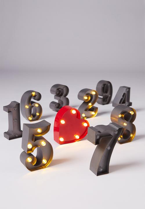 Typo - Shaped mini marquee light - red heart