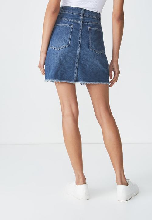 Cotton On - The re-made summer mini denim skirt - blue