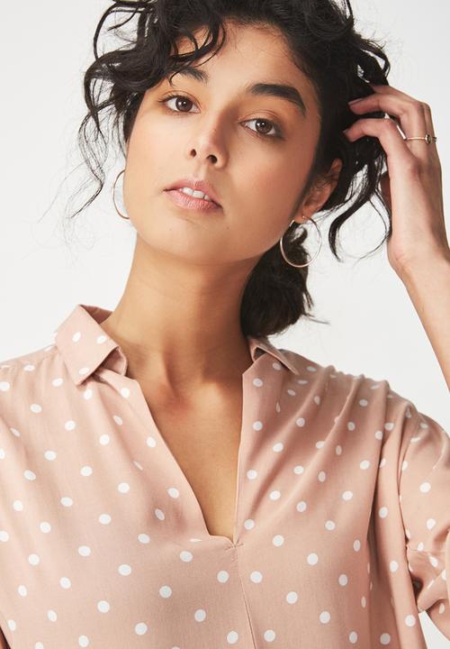 Cotton On - Bex popover shirt - pink & white 