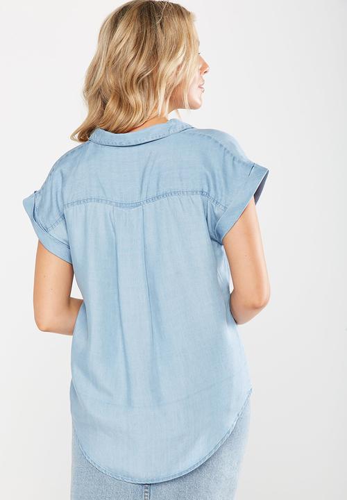 Cotton On - Emily short sleeve shirt - blue