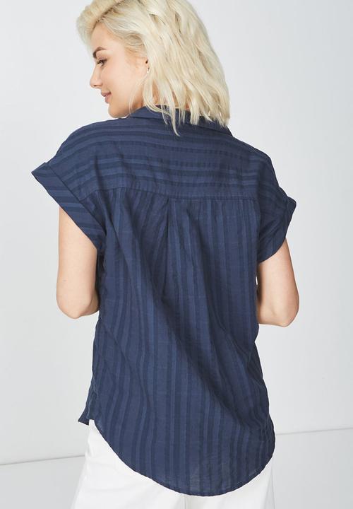 Cotton On - Emily short sleeve shirt - navy 