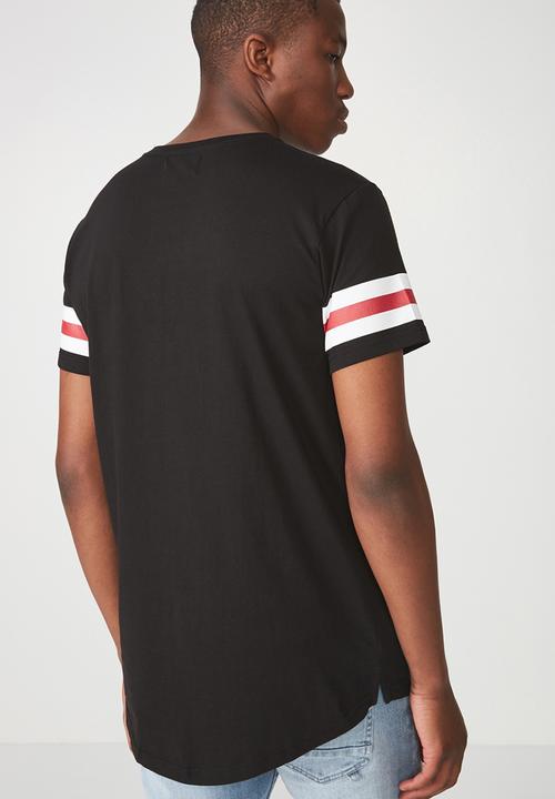 Cotton On - Longline scoop hem tee - black