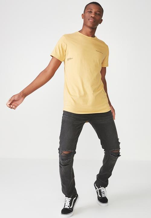 Cotton On - Longline scoop hem tee - yellow 