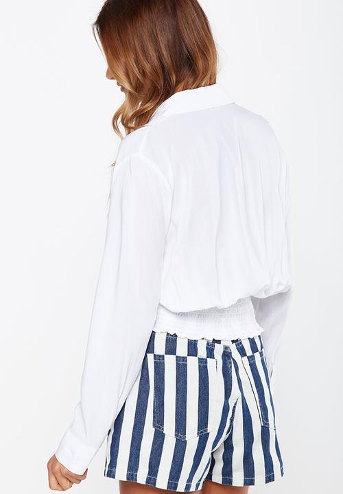 Cotton On - Suzie tie front top - white