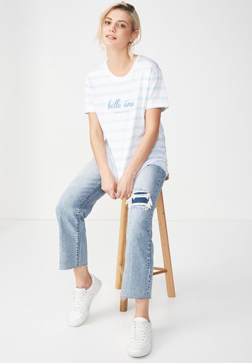 Cotton On - Tbar fox graphic - white & blue