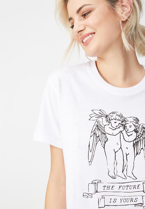 Cotton On - Tbar fox graphic T-shirt - white 