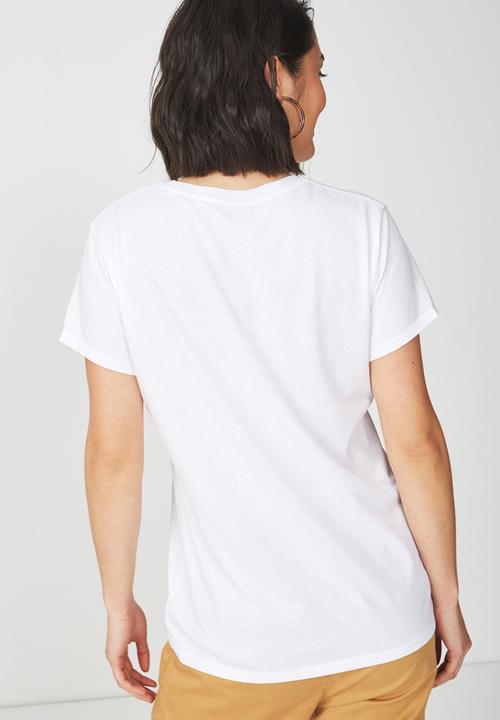 Cotton On - Tbar fox graphic T shirt - white