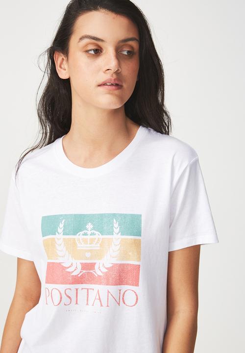 Cotton On - Tbar fox graphic T-shirt Positano - white