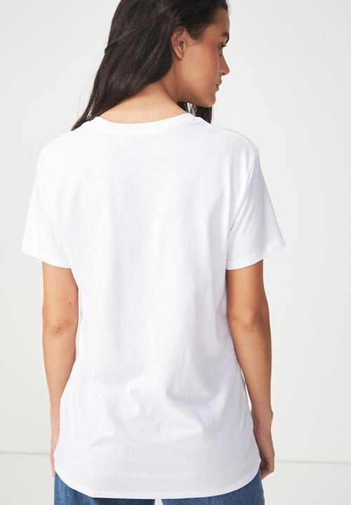 Cotton On - Tbar fox graphic T-shirt Positano - white