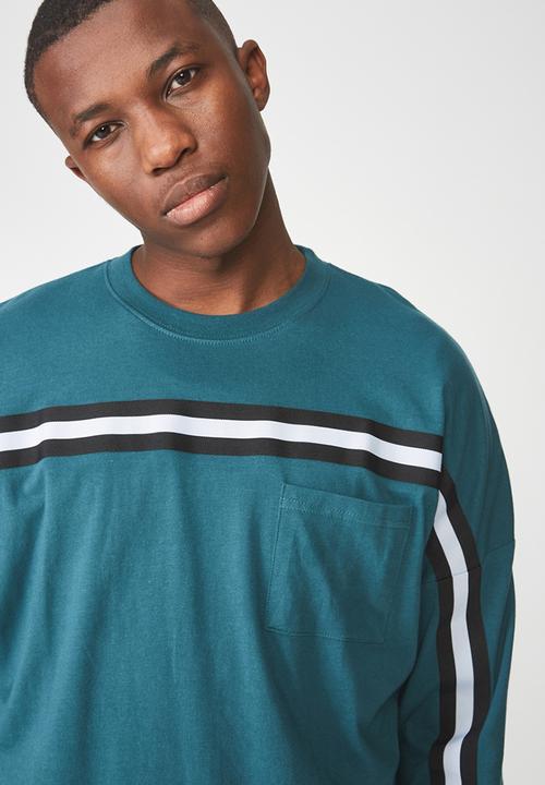 Cotton On - Drop shoulder long sleeve tee - blue 