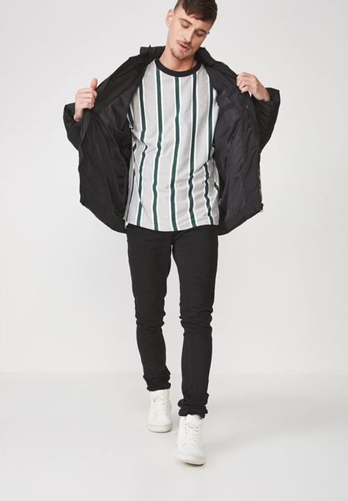 Cotton On - Drop shoulder long sleeve tee - grey & green 