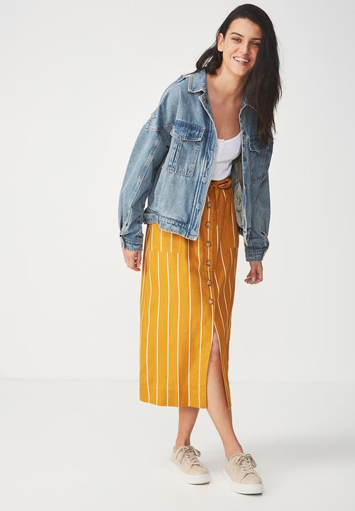Cotton On - Woven Molly button through - yellow & white 