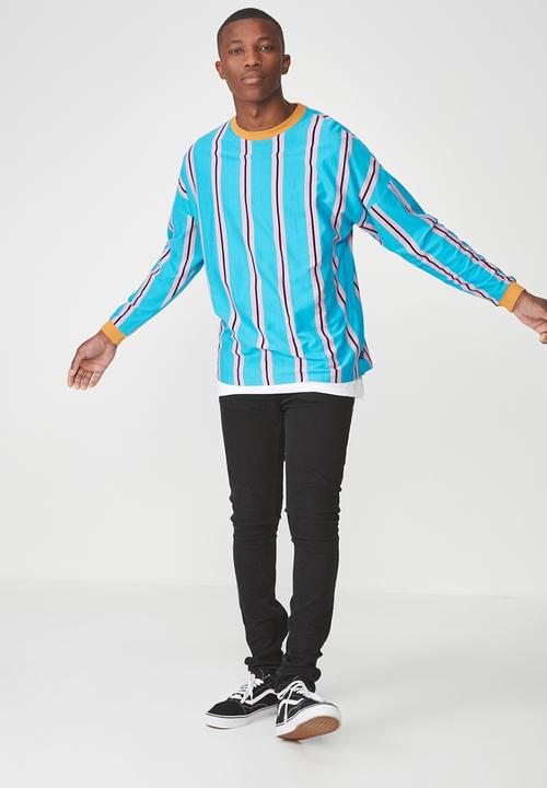 Cotton On - Drop shoulder long sleeve tee - blue 