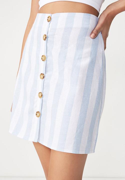 Cotton On - Woven Medina mini skirt - white & blue 