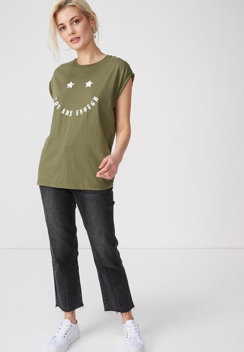 Cotton On - Tbar Kelly drop shoulder - khaki