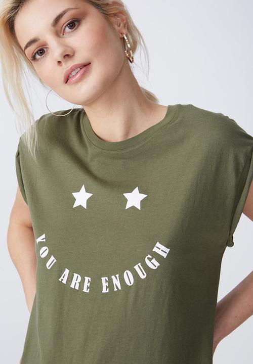 Cotton On - Tbar Kelly drop shoulder - khaki