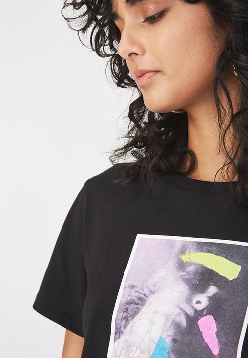Cotton On - Tbar Arizona graphic chop tee revolution - black