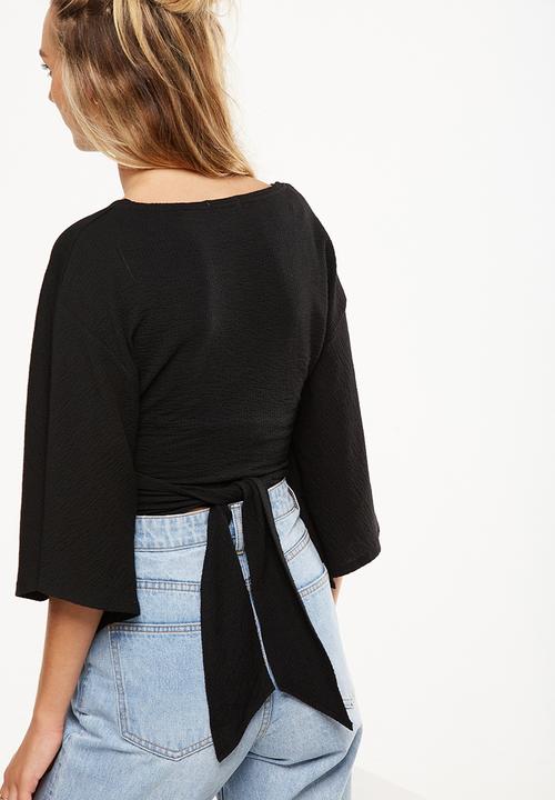 Cotton On - Jude kimono sleeve top - black