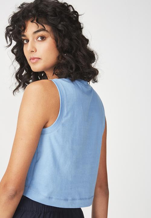 Cotton On - Baby sleeveless boxy tank - blue 