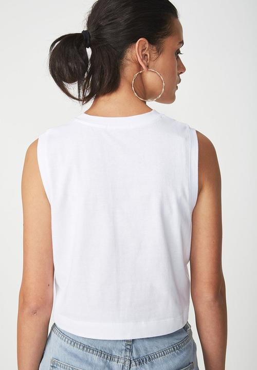 Cotton On - Baby sleeveless boxy tank - white