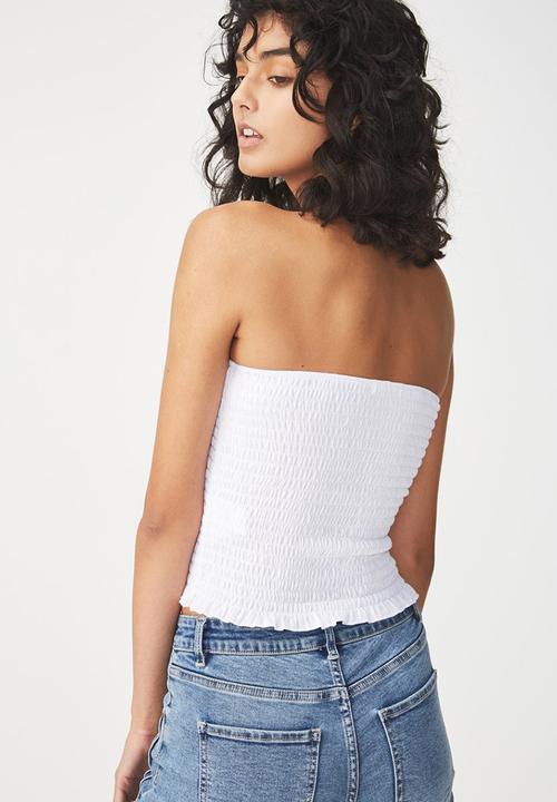 Cotton On - Rocky rouched front tube top - white