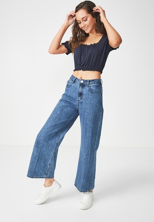 Cotton On - Meredith prairie top - navy