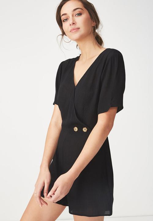 black cotton playsuit