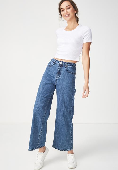 Cotton On - Beth close to the body rib top - white