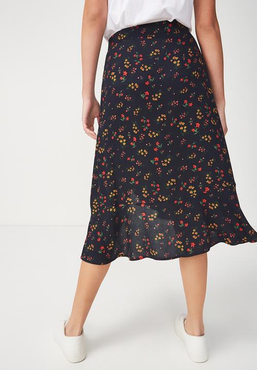 Cotton On - Woven dana drapey midi skirt - multi