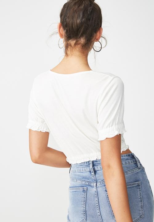 Cotton On - Meredith prairie top - white