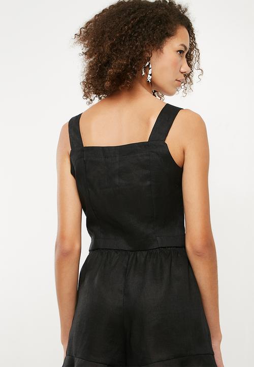 Superbalist - Button front cami - black