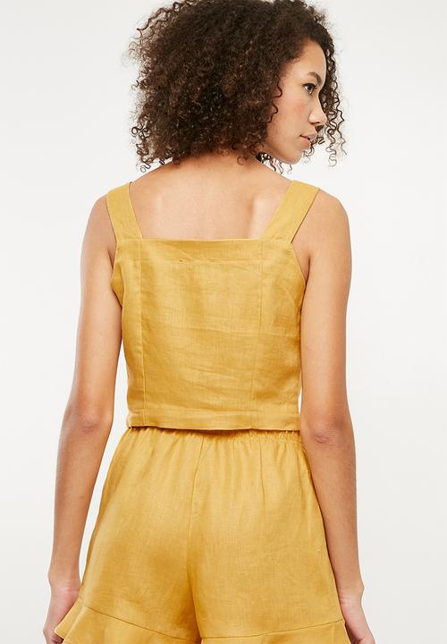 Superbalist - Button front cami - yellow