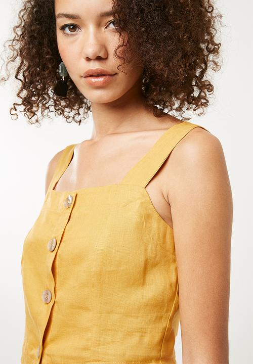 Superbalist - Button front cami - yellow