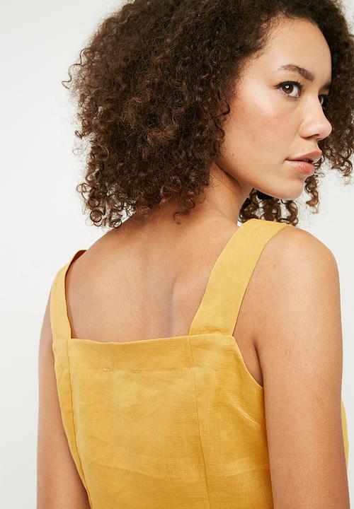 Superbalist - Button front cami - yellow