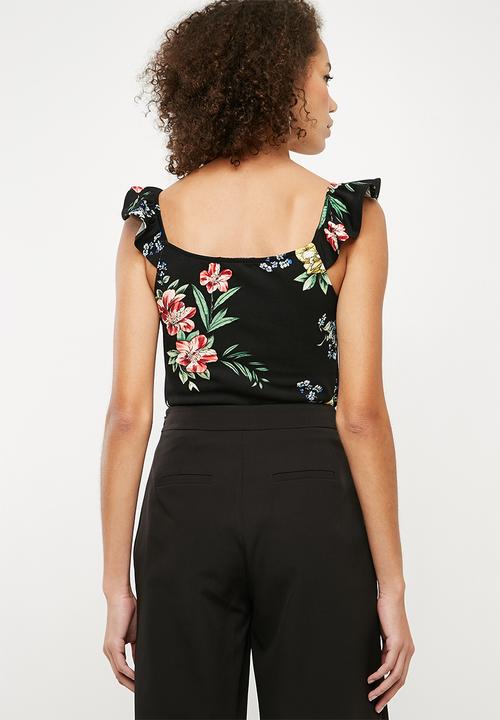 Superbalist - Button through fitted cami - black