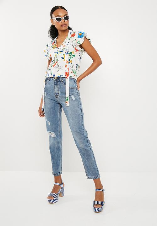 Superbalist - Rip & repair mom jeans - blue