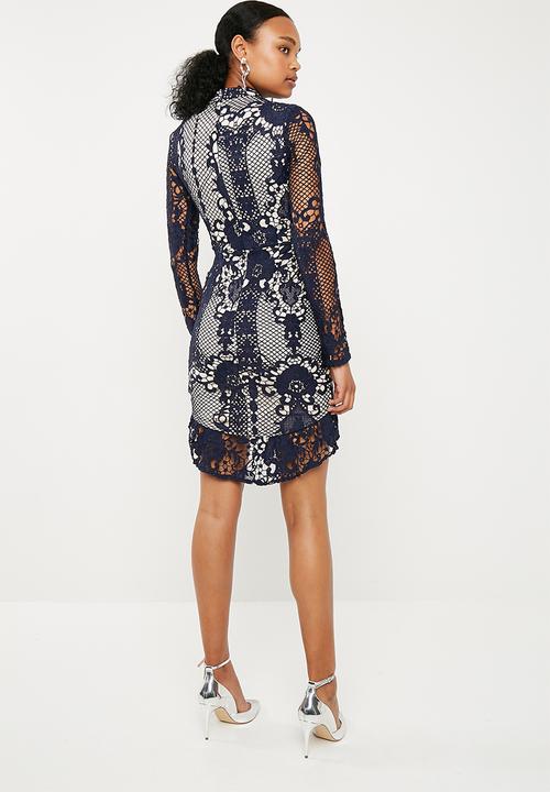 Missguided - Lace flippy bodycon - navy