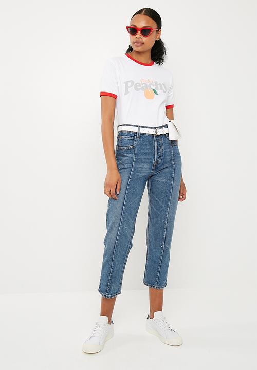 Missguided - Feelin' peachy T-shirt - white