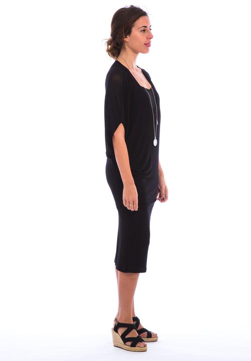 Harper’s Rose - Batwing Knit Dress – Black