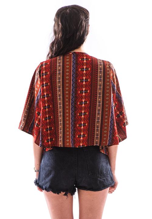 Peace, Love & Tie-Dye - The 3 Way Top – Tribal Print Red