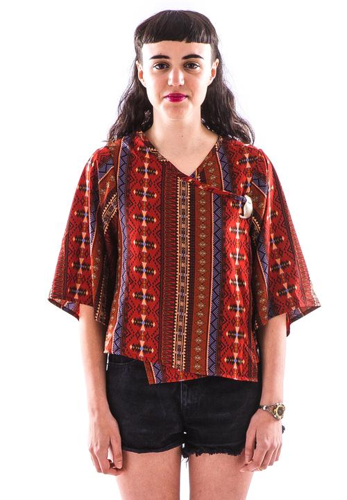 Peace, Love & Tie-Dye - The 3 Way Top – Tribal Print Red
