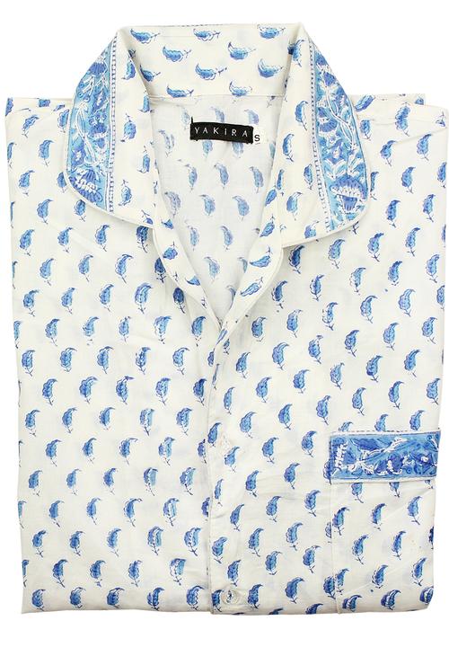 Big Blowout Sale - Cotton Pyjamas – Blue Leaf Print