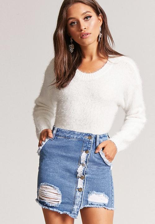 Forever21 - Asymmetric Denim Skirt Blue