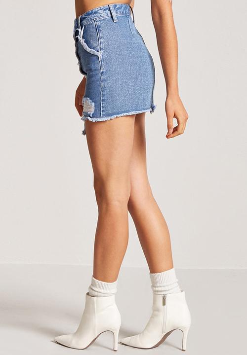 Forever21 - Asymmetric Denim Skirt Blue