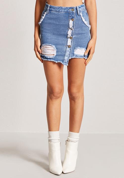 Forever21 - Asymmetric Denim Skirt Blue